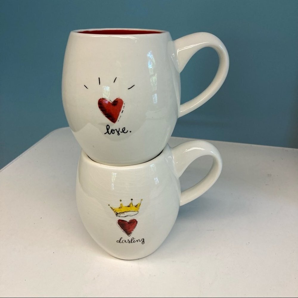 RAE DUNN Designed for Magenta Darling Love Mug  Set